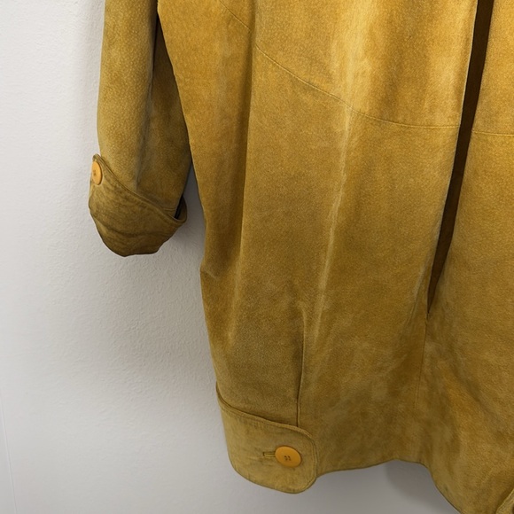 VINTAGE GENUINE LEATHER SUEDE CACOON SHAPED JACKET SZ L - Picture 10 of 11